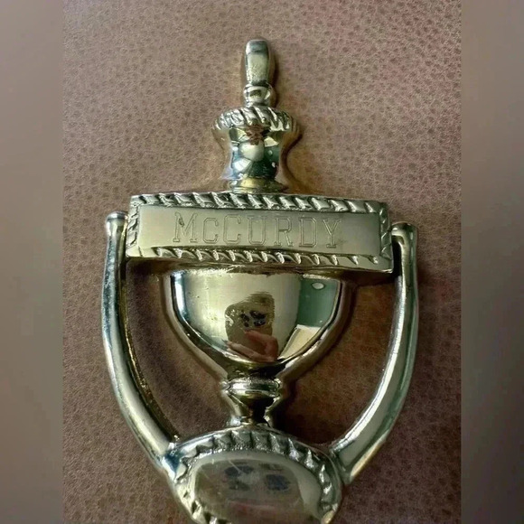 Vintage Solid Brass Door Knocker With McCurdy Name Engraved - Picture 3 of 8